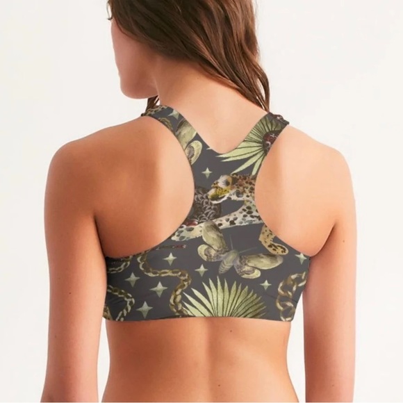 Crush It Yoga Sports Bra in Jaguar Jungle Yoga Bitch NWT - Picture 5 of 7